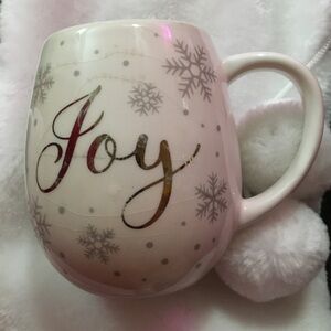 Joy Holiday Mug with Snowflake Design